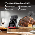 ThermoMaven WiFi Wireless Meat Thermometer, 4 Probes, Smart Base, 6 Sensors | Unlimted Monitor Range via APP, Commercial-Grade NIST Certified Accuracy, for Restaurant Kitchen, BBQ/Grill/Oven