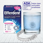 Efferdent Denture Cleaner Tablets, Complete Clean, 126 Count | Retainer Cleaner, Use Daily To Clean Dental Appliances, Full Plate Dentures, Aligners & Mouth Guards
