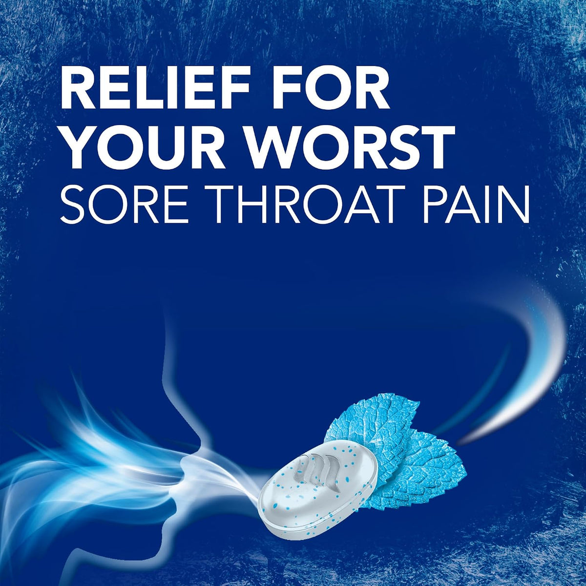Vicks VapoCool Severe Medicated Sore Throat Drops, Max Strength Menthol, Soothes Sore Throat Pain, Winterfrost Flavor, 70 Count