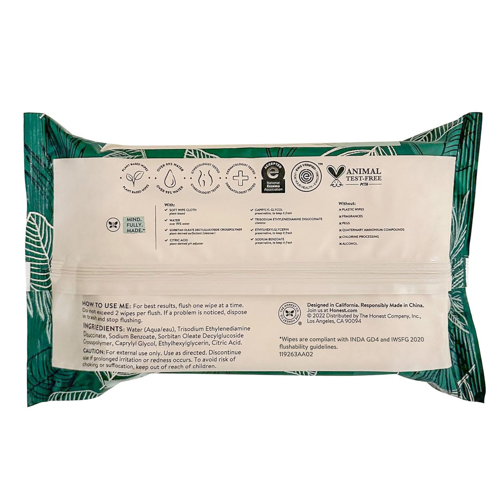 The Honest Company Flushable Wipes, Hypoallergenic, Tropical Leaves, 126ct