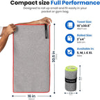 Acteon Microfiber Gym Towels 5 Pack, Quick Dry Silver ION Odor-Free Sweat Towel, Super Absorbent Fast Drying for Men & Women, Workout, Yoga, Running, Hiking, Travel – 16x30.5 Inch