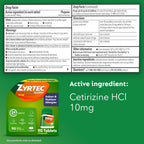 Zyrtec 24-Hour Allergy Relief Tablets, 90-Ct Size Plus 3x1-Ct Packs | 10 mg Cetirizine HCl, Allergy Medicine, For Symptoms like Runny Nose, Sneezing, Itchy & Watery Eyes & Itchy Nose or Throat