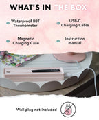iProven Rechargeable Basal Body Thermometer, 0.01° Precision, Silent Buzz | Accurate 70-Sec Readings, Backlit Display, Last Memory Recall, BBT Thermometer for Natural Ovulation Tracking