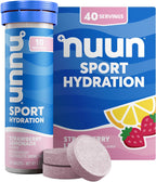 Nuun Sport Electrolyte Tablets, GF & Vegan, Strawberry Lemonade, 4 Pack | 40 Servings with Magnesium, Calcium, Potassium, Chloride & Sodium, Gluten Free & Vegan