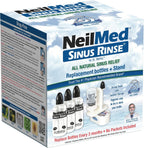 NeilMed Sinus Rinse Nasal Irrigation Replacement Bottle 3ct with NeilMed NasaDock Plus Drying Stand