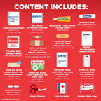 BAND-AID Brand All-Purpose Portable Compact First Aid Kit, 160 Piece | Emergency Wound Care Essentials with Adhesive Bandages, Gauze & Pain Relief for Home, Car, Dorm, Camping, Cruise & Travel
