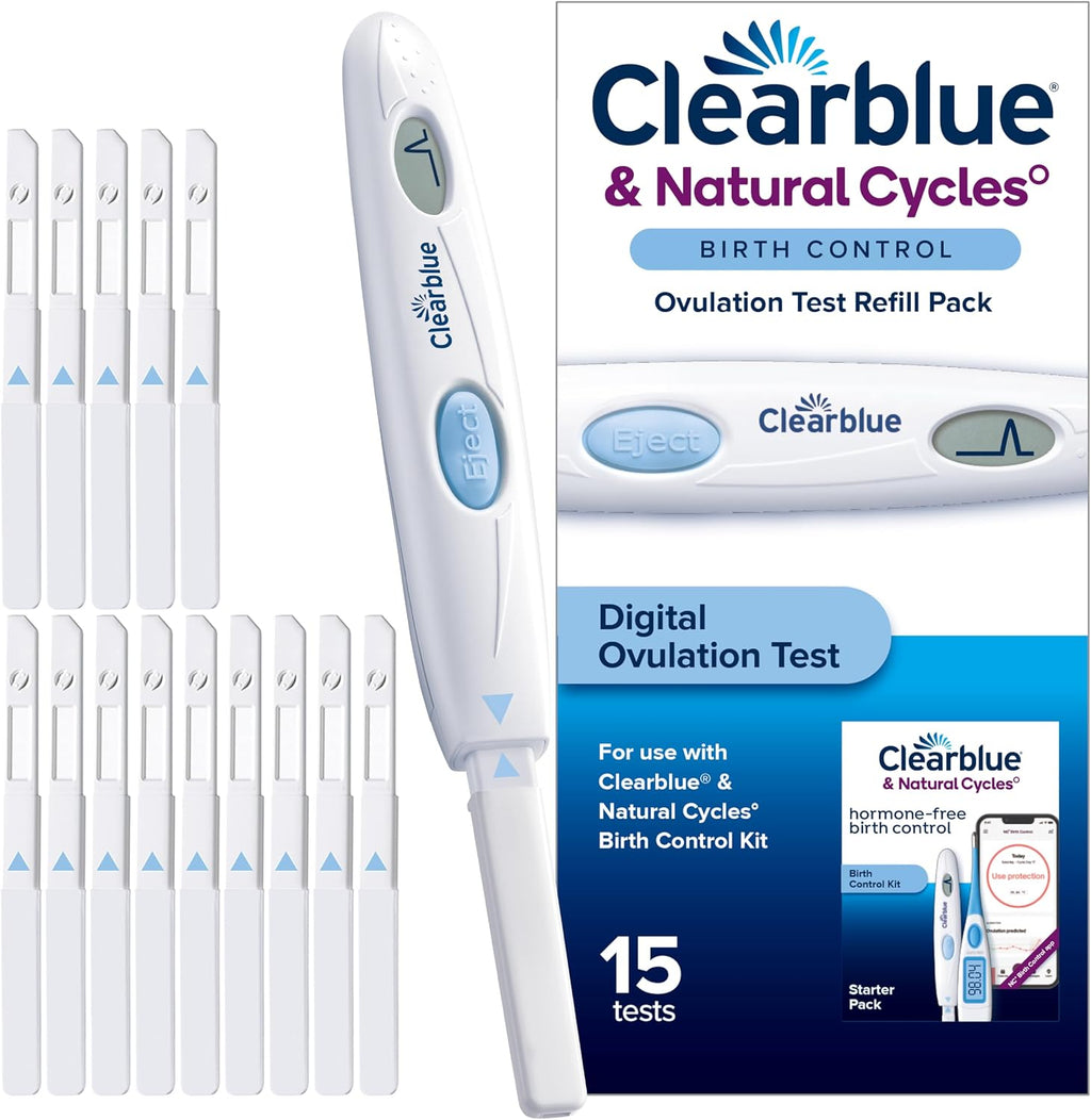 Clearblue & Natural Cycles Birth Control Ovulation Test Refill Pack, 15 Digital Ovulation Tests