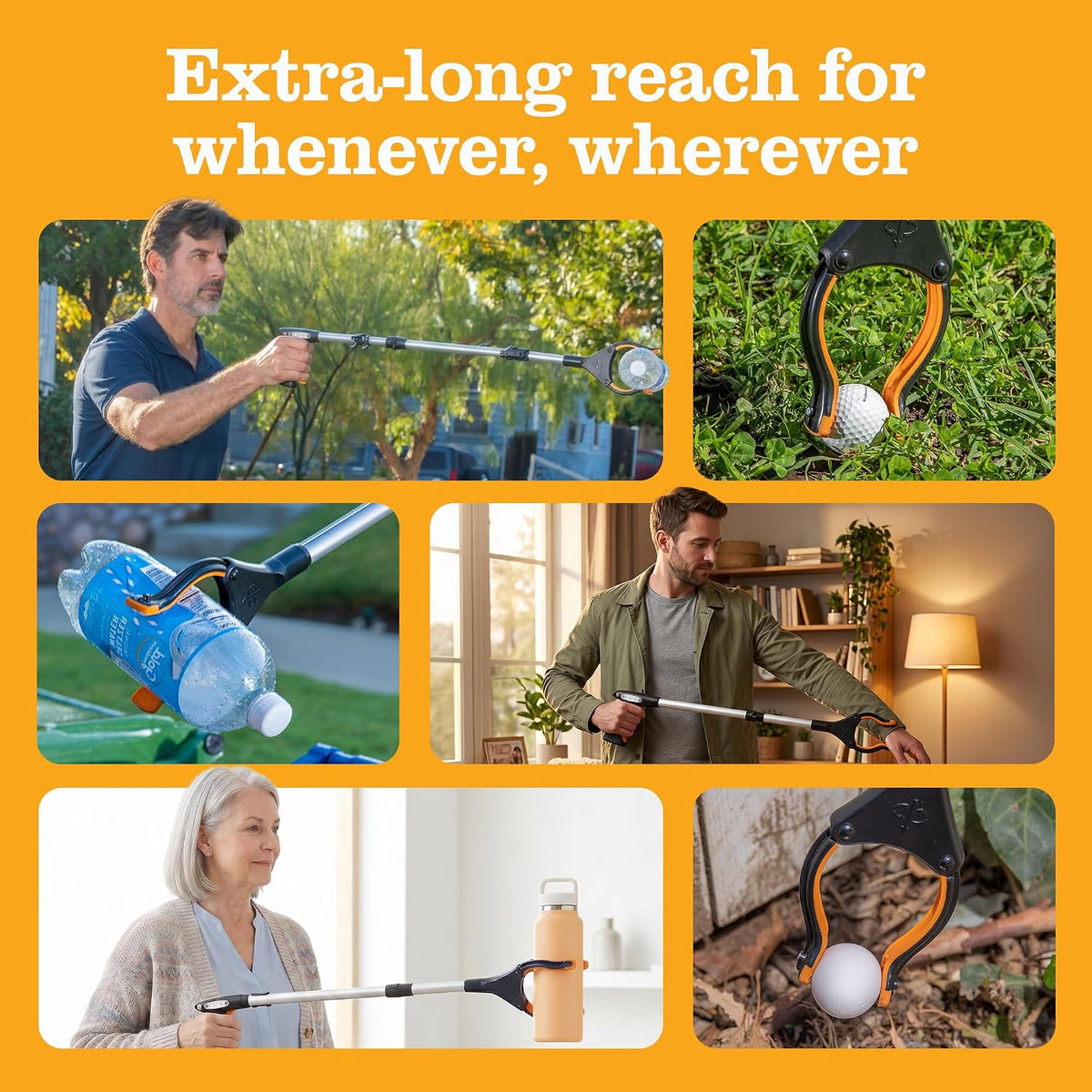 EZPIK Pro 43" Foldable Grabber Reacher Tool for Seniors - Grabbers for Elderly Reaching Tool Heavy Duty Pickup Trash Picker Upper Equipment - Claw Grabber Stick for Reaching Aids, Weed Gripper