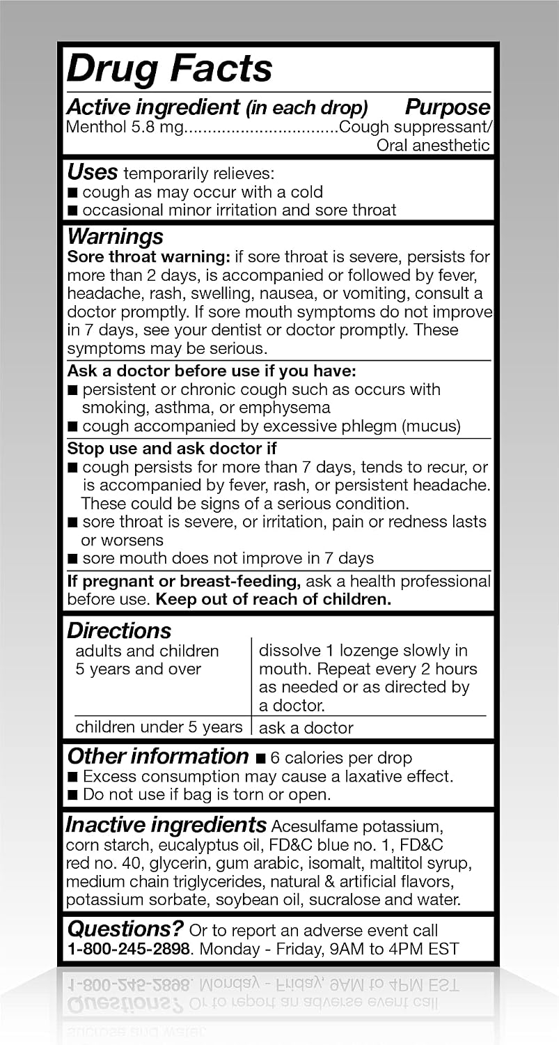 Amazon Basic Care Sugar Free Menthol Cough Drops for Sore Throat Relief, Diabetic-Friendly, 140 Count