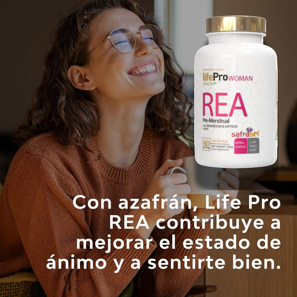 Life Pro Vitex Agnus Castus REA, Feminine Supplement with Magnesium and Saffron for Hormone Balance, Emotional Wellness and Premenstrual Symptom Relief, European Vegan Quality with 120 Capsules