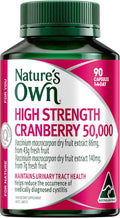 Nature's Own High Strength Cranberry 50,000 Capsules 90 - Maintains Urinary Tract & Kidney Health - Antioxidant
