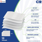CIR Premium Underpads, Large (90x60cm) I 10 hrs Absorption Protection I 10 Units I Waterproof I Protects Surfaces from Incontinence I Super Soft Polymer x Pack of 1