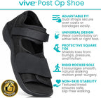 Vive Post Op Shoe - Lightweight Medical Walking Boot withAdjustable Straps - Post Injury Surgical Foot Cast - Durable Square Toe Orthopedic Support Brace for Broken Bone - Men, Women Fracture Recovery