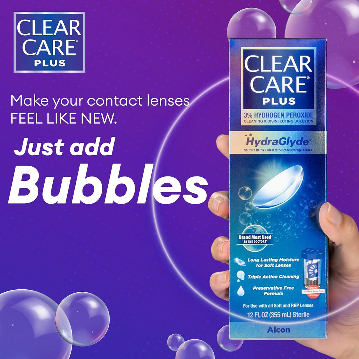 CLEAR CARE PLUS Cleaning & Disinfecting Contact Lens Solution, 12 Fl Oz