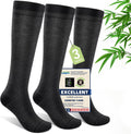Compression Socks Women & Men, 15-20 mmHg Bamboo Viscose Knee High Soft Support for Flying Travel Daily