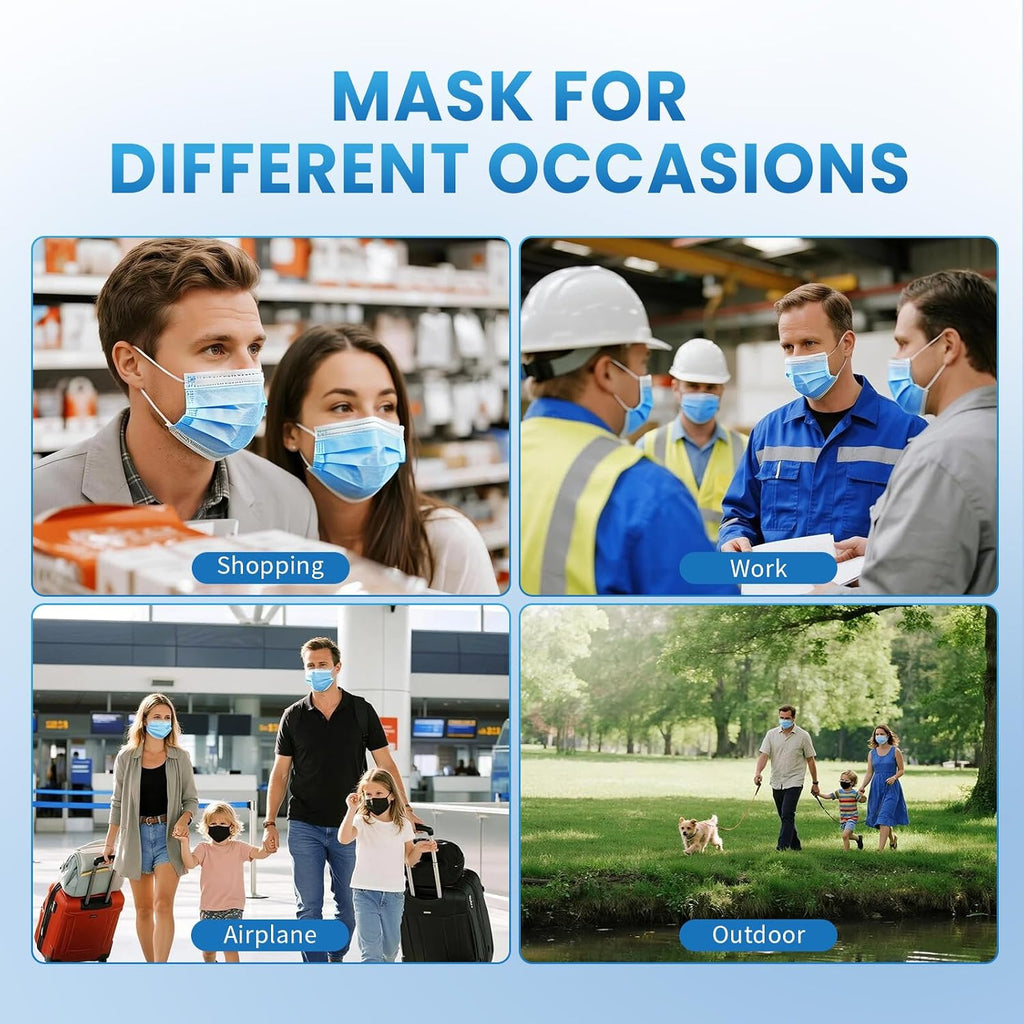 Blue Disposable Face Mask 100 Pcs Blue Face Masks 3 Ply Protection Masks