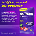 Nauzene Non-drowsy Upset Stomach & Nausea Relief Chewable Tablets - Fast-Acting Relief in 4 Minutes - Doctor Recommended - Wild Cherry Flavor, 42 ct