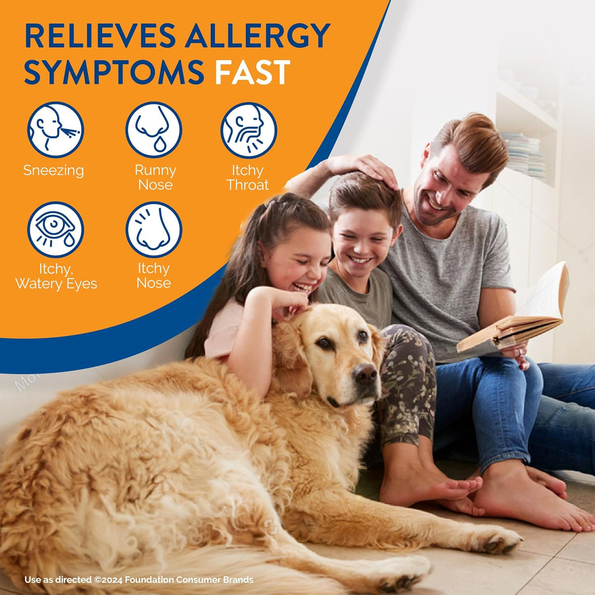 Alavert 24-Hour Allergy Relief, Non-Drowsy, Citrus Burst Flavor, 20 Tablets | Antihistamine providing 24-hour allergy relief, Loratadine 10mg, easy to take, no water needed, orally disintegrating tablets