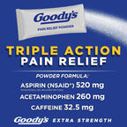 Goody's Triple Action Headache Powder, Extra Strength Pain Relief, 50 Count | Fast Pain Relief, Goodys Headache Relief, With Acetaminophen, Aspirin & Caffeine, For Adults, Dissolve Packs