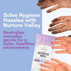 Nurture XL Antibacterial Body & Hand Sanitizing Cloths - 25 Wipes, 3 Pack | Ultra thick, strong moist wet towelettes offer gentle daily skin refreshing care for adults or baby; soft smooth foam pure