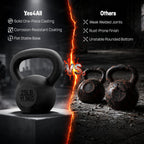 Yes4All Cast Iron Kettlebell, Strength Training Kettlebells 5-80 Lb (5,10,15,20,25,30,35,40,45,50,60,70,80 Lb) for Full Body Workout, Push up, Strength Training - Single & Kettlebell Set of 2 for Men