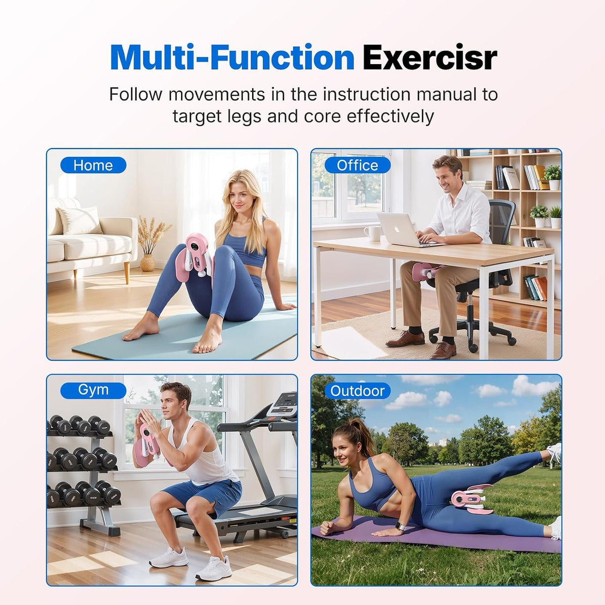 MERACH Pelvic Floor Exercise Devices, Adjustable Resistance, Thigh Trainer | Adjustable Resistance, Thigh Shaping, With 360° Rotating Thigh Pad, Built-In Display, Portable and Easy to Use