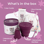 UVA Reusable Menstrual Cup Heavy Flow Kit with Sterilizer - Size B - 10-Year Durable & Leak-Proof Silicone - Large Menstrual Cup, Sterilizer & Traveling Bag Period Cup Set