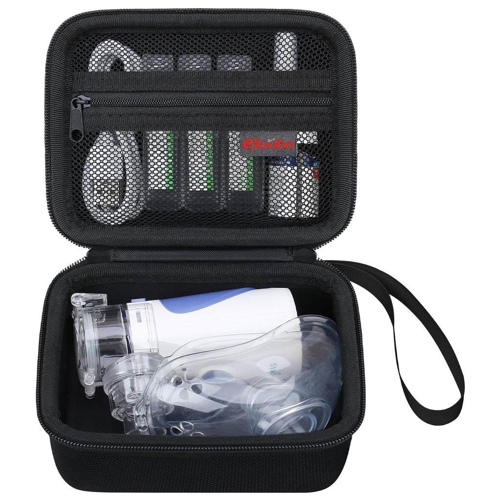 Elonbo Carrying Case for Portable Handheld Inhaler Nebulizer Machine, Black