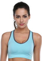 Women's Seamless Racerback Sports Bra High Impact Support Yoga Gym Workout Fitness