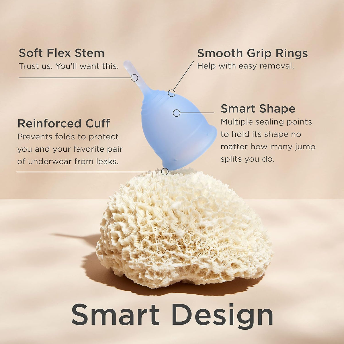 Saalt Menstrual Cup, Reusable Period Cup with Carry Bag