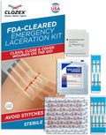 Clozex Complete Emergency Laceration Kit - Repair Wounds Without Stitches, FSA HSA Eligible Skin Clean Cover Closure Device for 2 Individual Or Combine for 2 1/2 in. Length