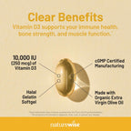 NatureWise Vitamin D3 10000IU Supplement, Immune Support, 90 Mini Softgels
