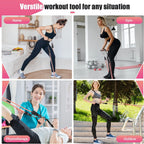 Resistance Bands with Handles for Women, 5 Level Exercise Bands | Workout Bands for Physical Therapy, Yoga, Pilates, Door Anchor, Storage Pouch, Training Poster