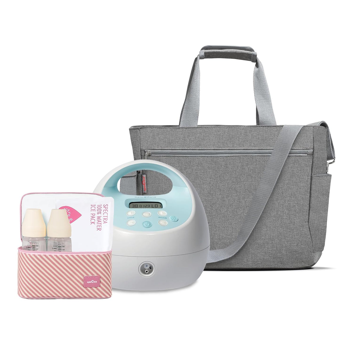 Spectra Baby S1 Plus Premier Portable Rechargeable Electric Breast Pump with Tote Bag, Breast Milk Bottles and Cooler