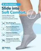 Doctor's Select® Diabetic Socks for Men - 4 Pairs Non Binding Neuropathy Socks for Swollen Feet, Work, Travel & Comfort
