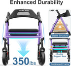 HOMLAND Foldable Rollator Walker with Seat for Seniors, 16" Enlarged Seat