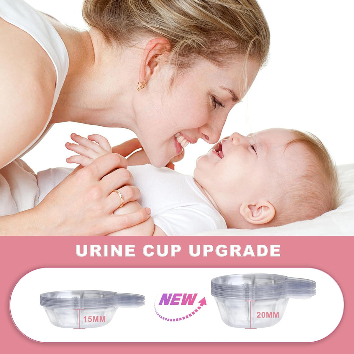Pregnancy Test Strips with Urine Cups, hCG Detection Home Pregnancy Tests, Sensitive & Over 99% Accurate, 20 Count Individually Wrapped, Rapid hCG Test Strips, 5mm Wider 25mIU/mL