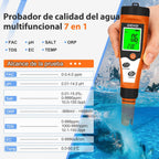 Chlorine, pH and Salinity Pools Meter, 7 in 1 pH FAC, Salt, ORP, EC, TDS and Temp with Calibration Solution, Chlorine Meter for Swimming Pools, Aquariums, Hydroponics and Drinking Water