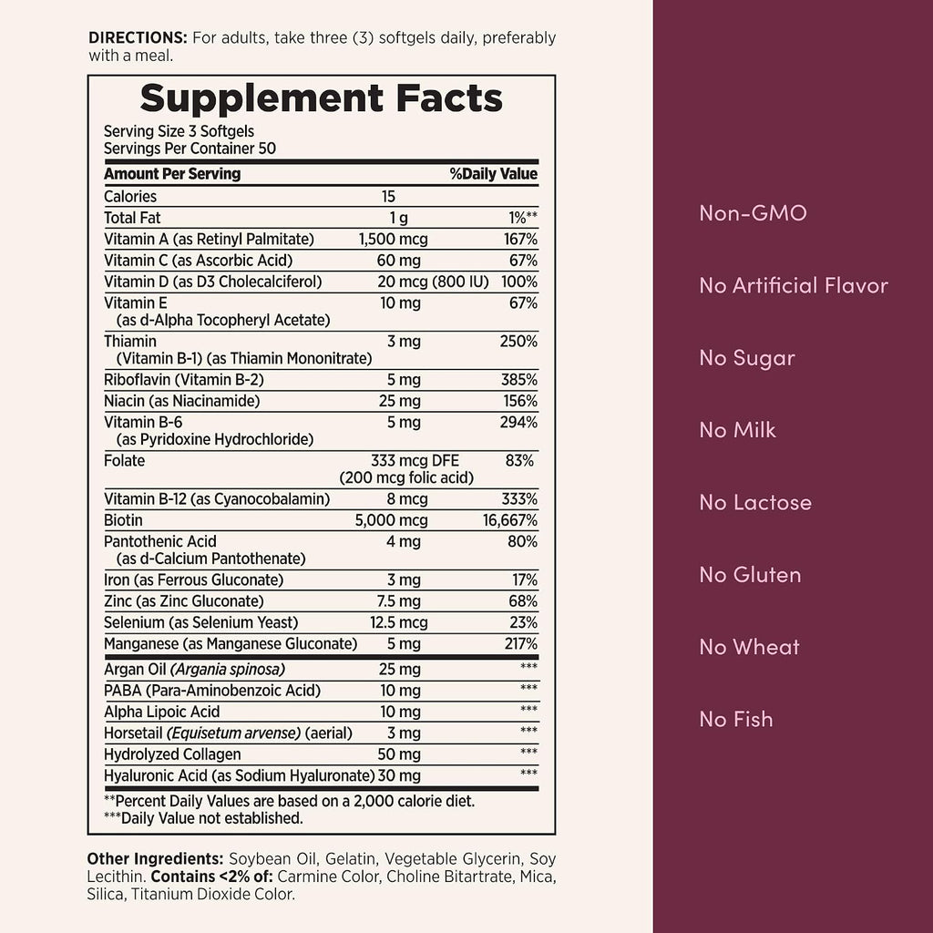 Nature's Bounty Advanced Hair, Skin & Nails, 150 Rapid Release Softgels