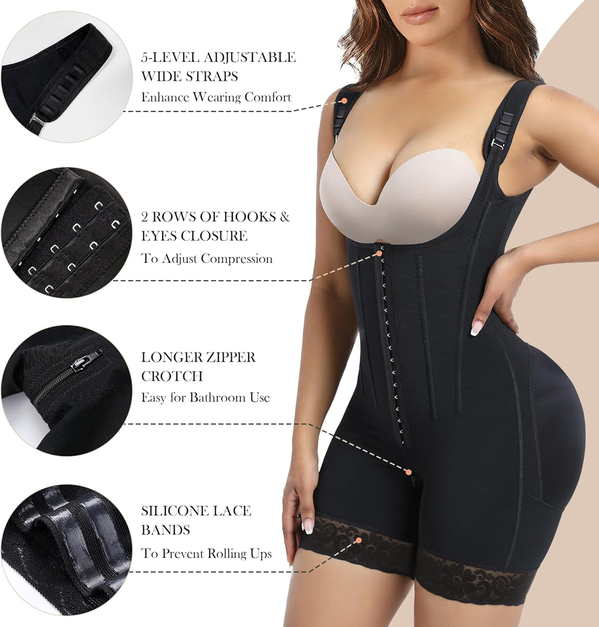 YIANNA Body Shaper Woman Slimming Colombian Fajas Reductoras with Steel Bones Shaper Tummy Postpartum
