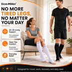 Doc Miller Open Toe Compression Socks, 20-30 mmHg, Knee High, Men & Women | Toeless Compression Sleeves, Knee-High Stockings: Shin Splints, Varicose Veins, Travel, Calf Support & Muscle Recovery, Pair
