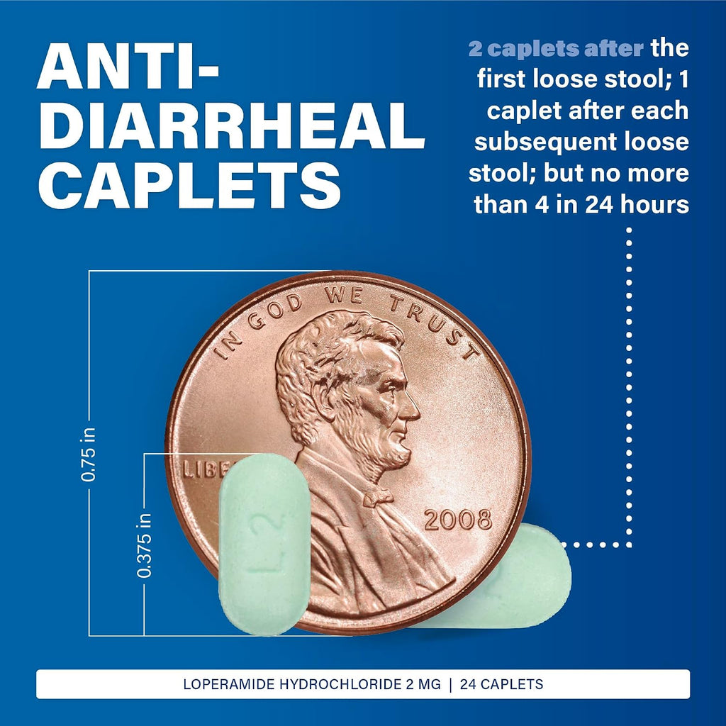 MAJOR Anti-Diarrheal Loperamide Hydrochloride 2 mg, 24 Caplets (1-Pack)