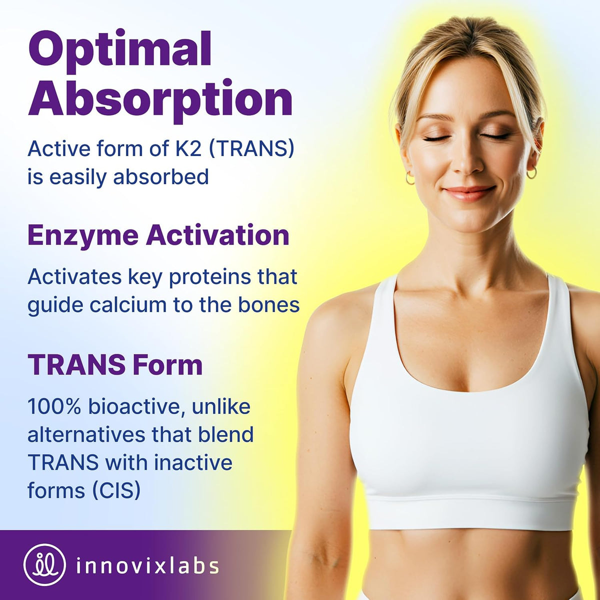InnovixLabs Full Spectrum Vitamin K2 MK7 + MK4, 600 mcg (90 Softgels)