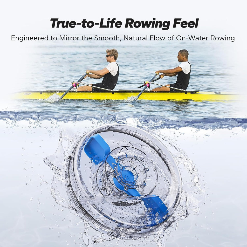 MERACH Water Rowing Machines for Home, Foldable Row Machine with 400LBS Weight Capacity, Dedicated Monitor and Comfortable Seat, Free MERACH App for Immersive Water Rower