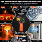 -58°F ~3272°F FKM Infrared Thermometer High Temperature Gun 50:1 Ratio | Digital IR Temp Gun,High Precision-Laser Thermometer Gun for Cooking,Kilns,Forges,Engine,HVAC,Industrial and Home Repair
