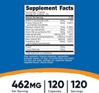 Nutricost High Potency Vitamin B Complex 462mg, 120 Capsules | Energy Complex with Vitamin C