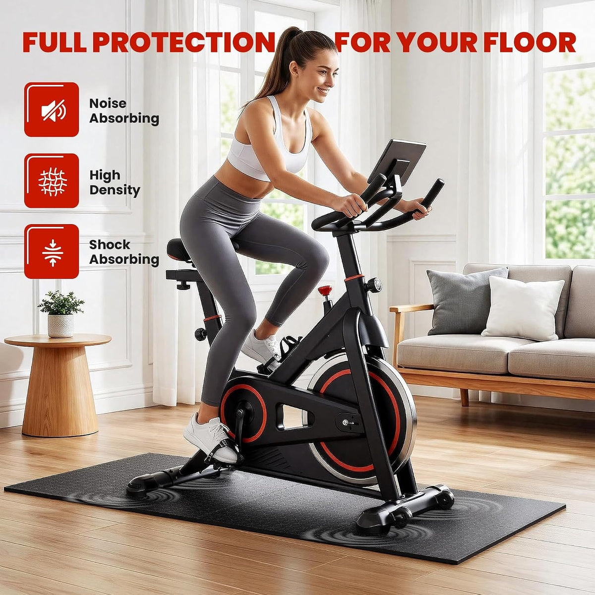 Walking Pad Treadmill Mat for Carpet Floors,55x24 Hardwood Floor Protection | Treadmill Mat for Hardwood Under Walking pad Treadmill Bike Exercise Equipment, Noise Shock Absorption, Stationary