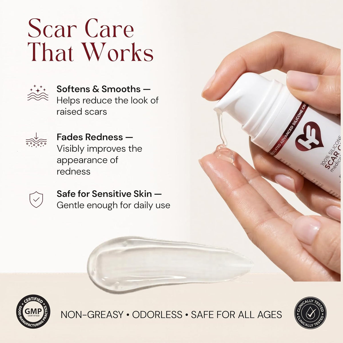 HealFast Silicone Scar Gel - Medical Grade Scar Cream for Surgical Scars