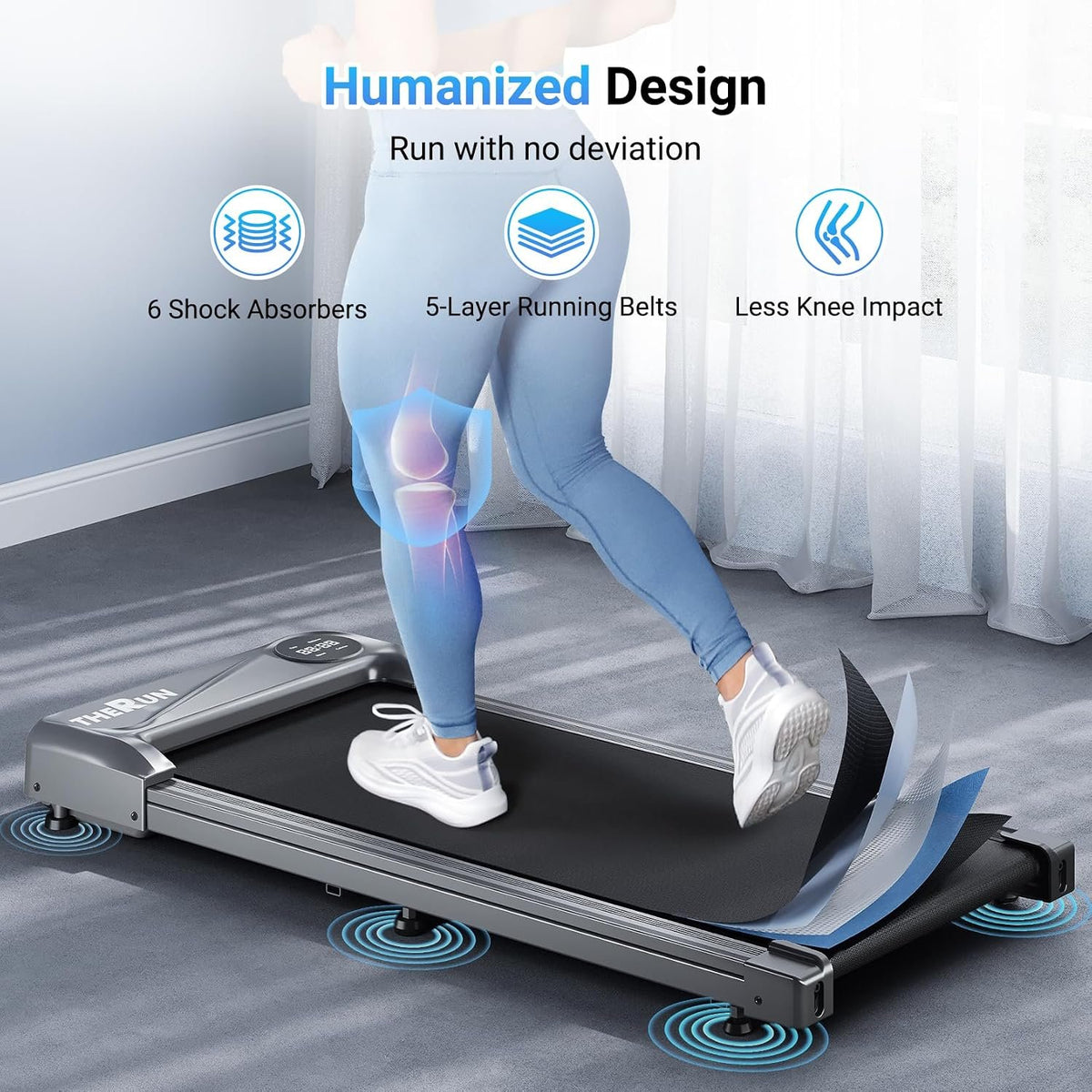 THERUN Walking Pad Under Desk Treadmill for Home and Office Small Walking Pad