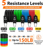 Resistance Bands Set with Handles and Door Anchor for Full Body Workout